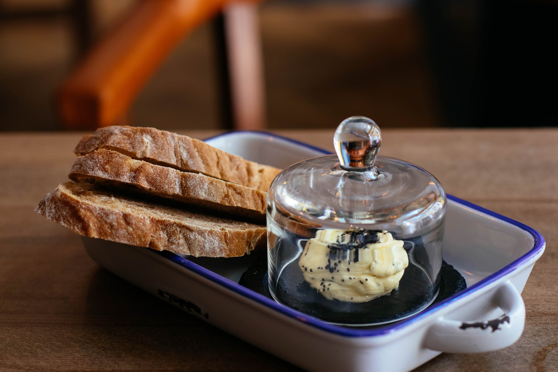 photo of sliced loaf bread and butter