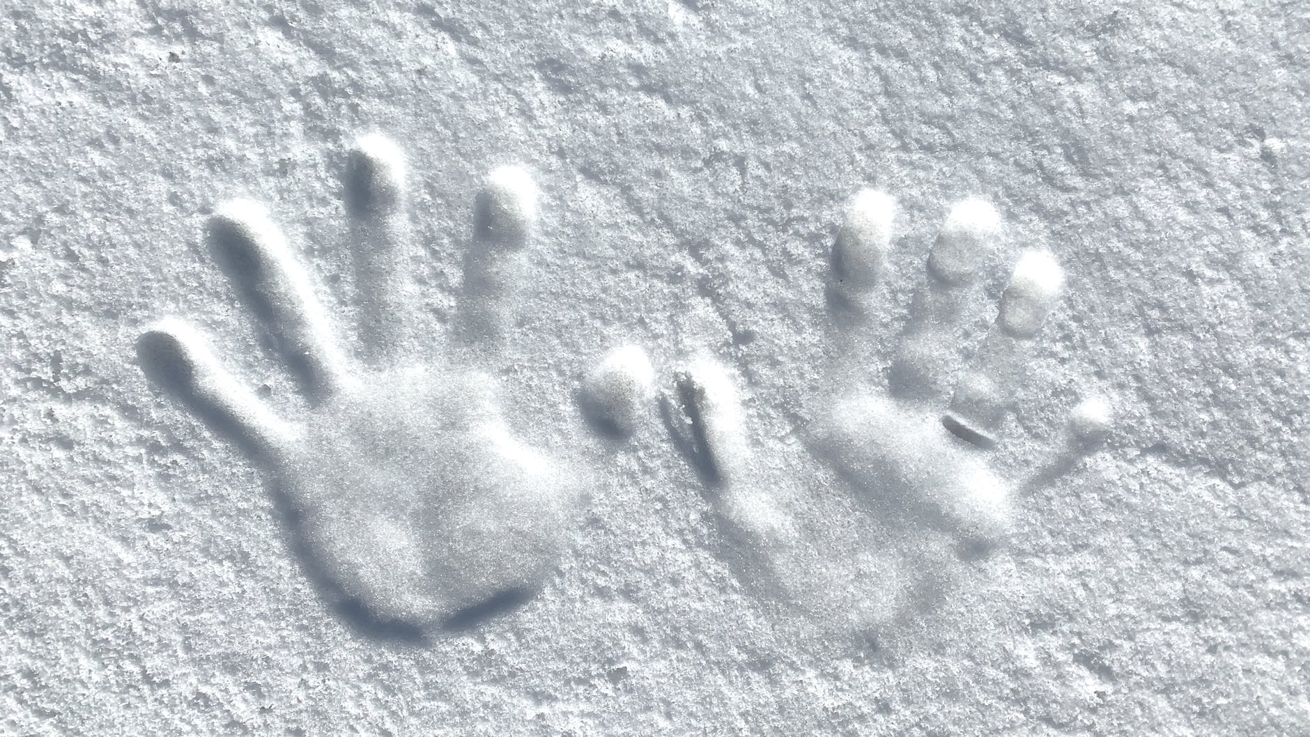 cold snow hands footprint