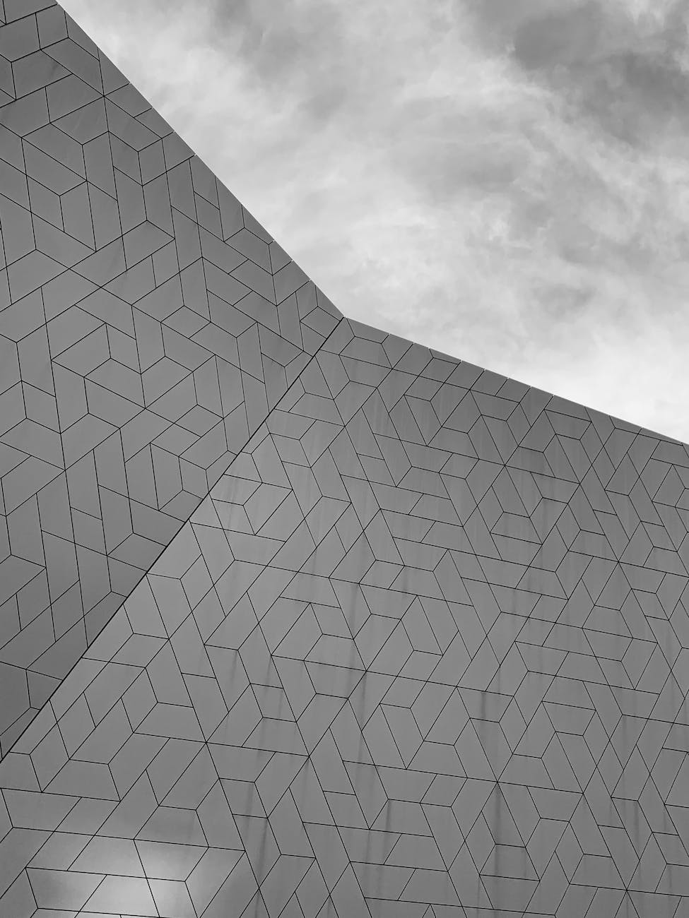 monochrome photo of modern structure